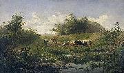 Gerard Bilders Cows at a pond Sweden oil painting artist